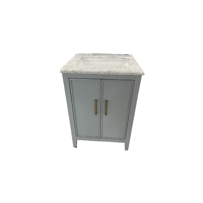 Solid Wood + MDF Modern bathroom basin vanity 24 inch with Single Under Sink